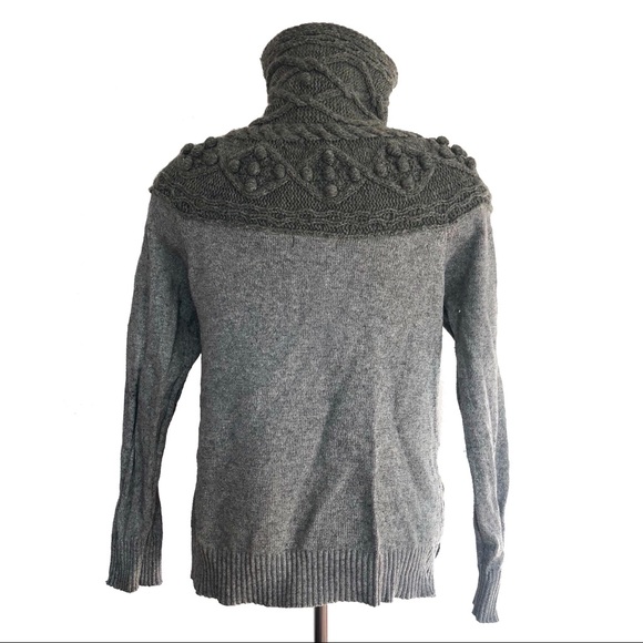 ANTHRO Sleeping On Snow Cablepom Cardigan Sweater - Picture 5 of 8